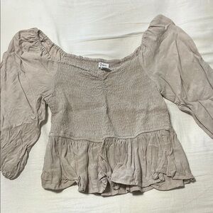 Elegant Beige Off-Shoulder Top